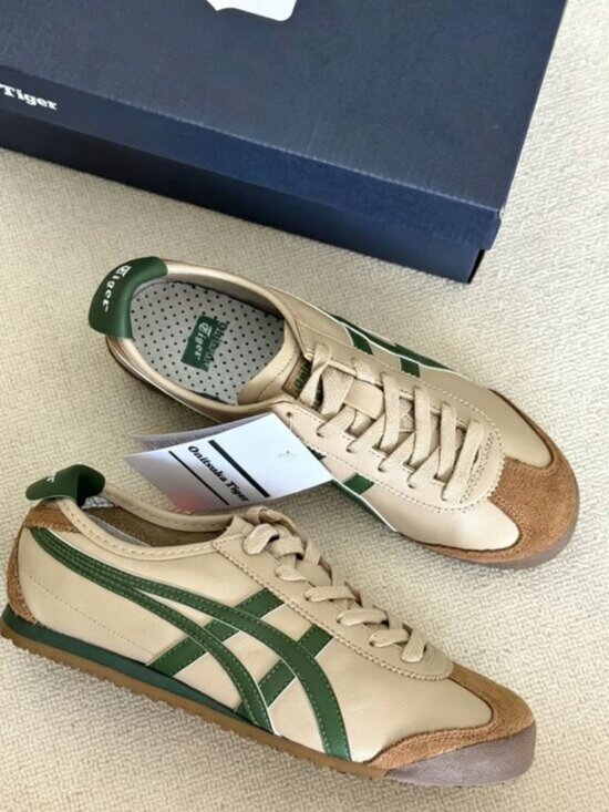 Onitsuka Tiger by Asics Shoes - Onitsuka Tiger Mexico 66 Cream Brown Green Retro Sneakers Women’s